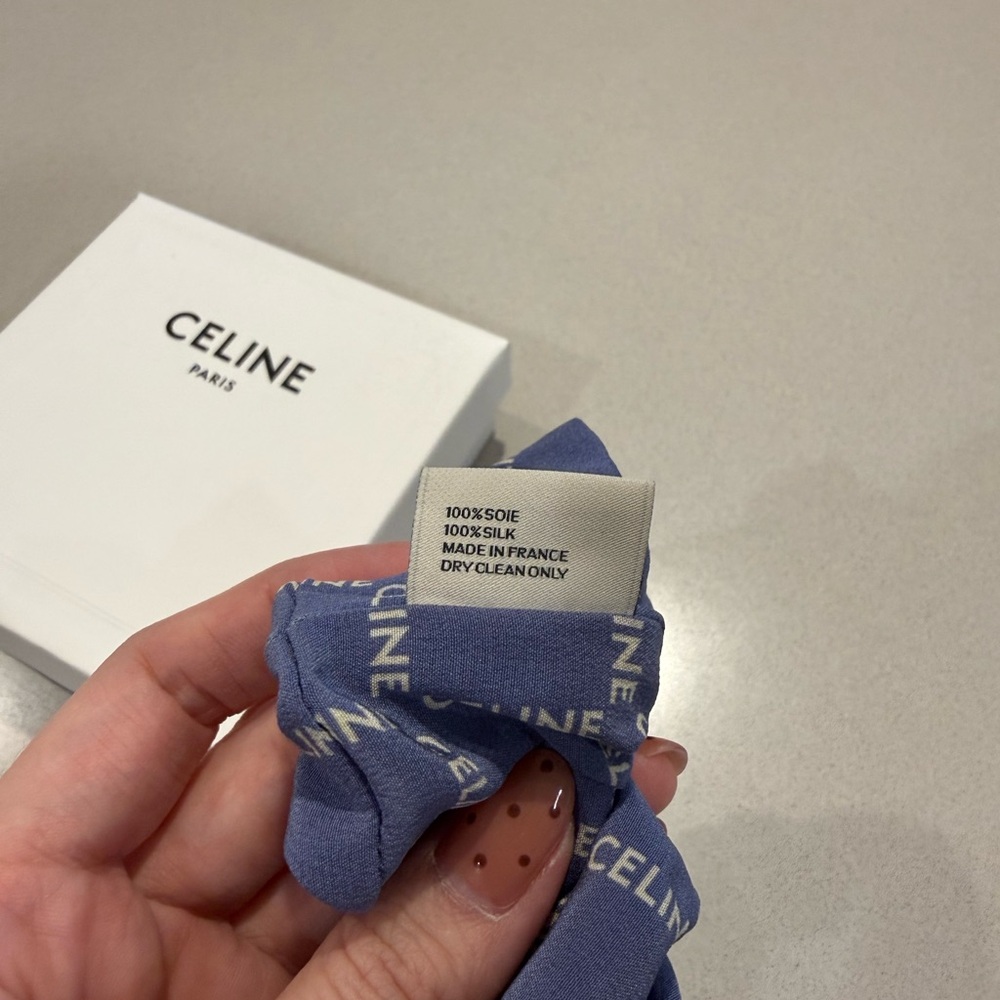 Celine Blue Hair Scrunchie - Picture 3 of 7